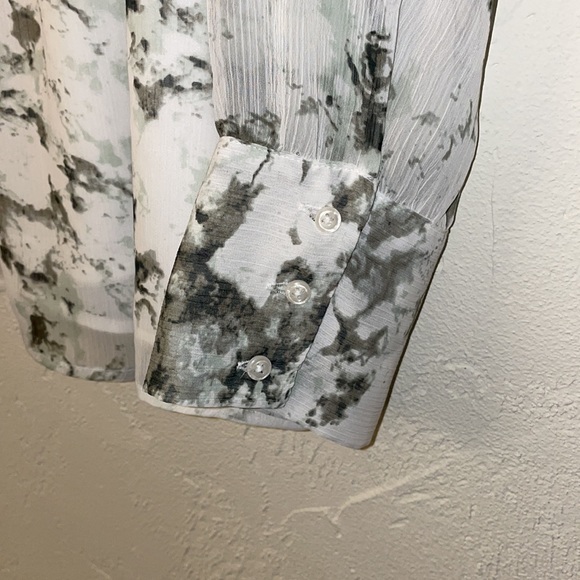 🤍💚 Apt. 9 - NWT - Marble Print Sheer & Lined Blouse - Size: XL - Picture 8 of 12